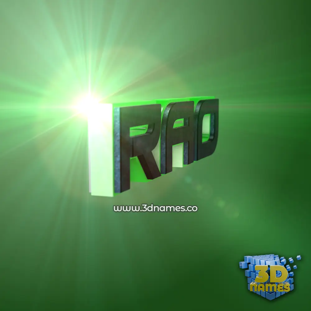 rao in Green Light style - 3D name wallpaper