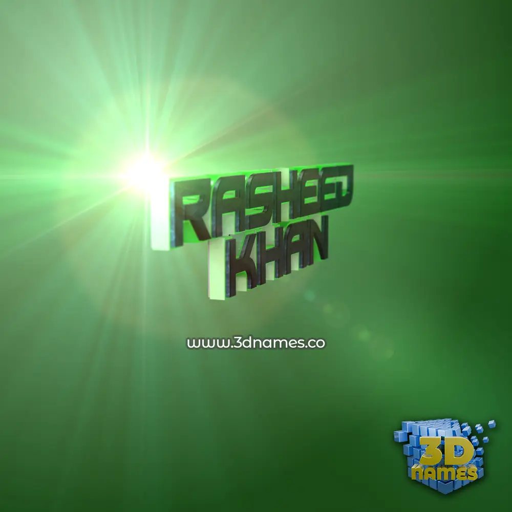rasheed khan in Green Light style - 3D name wallpaper
