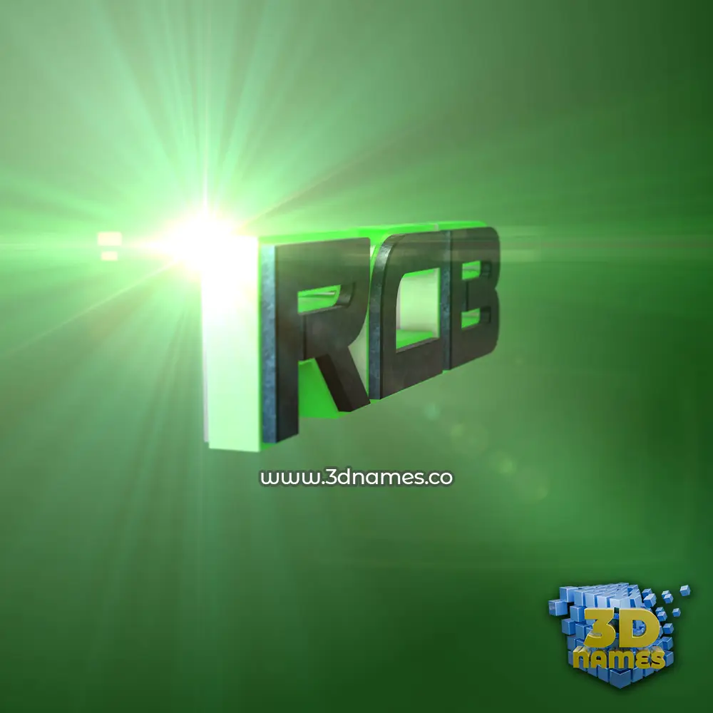 rcb in Green Light style - 3D name wallpaper