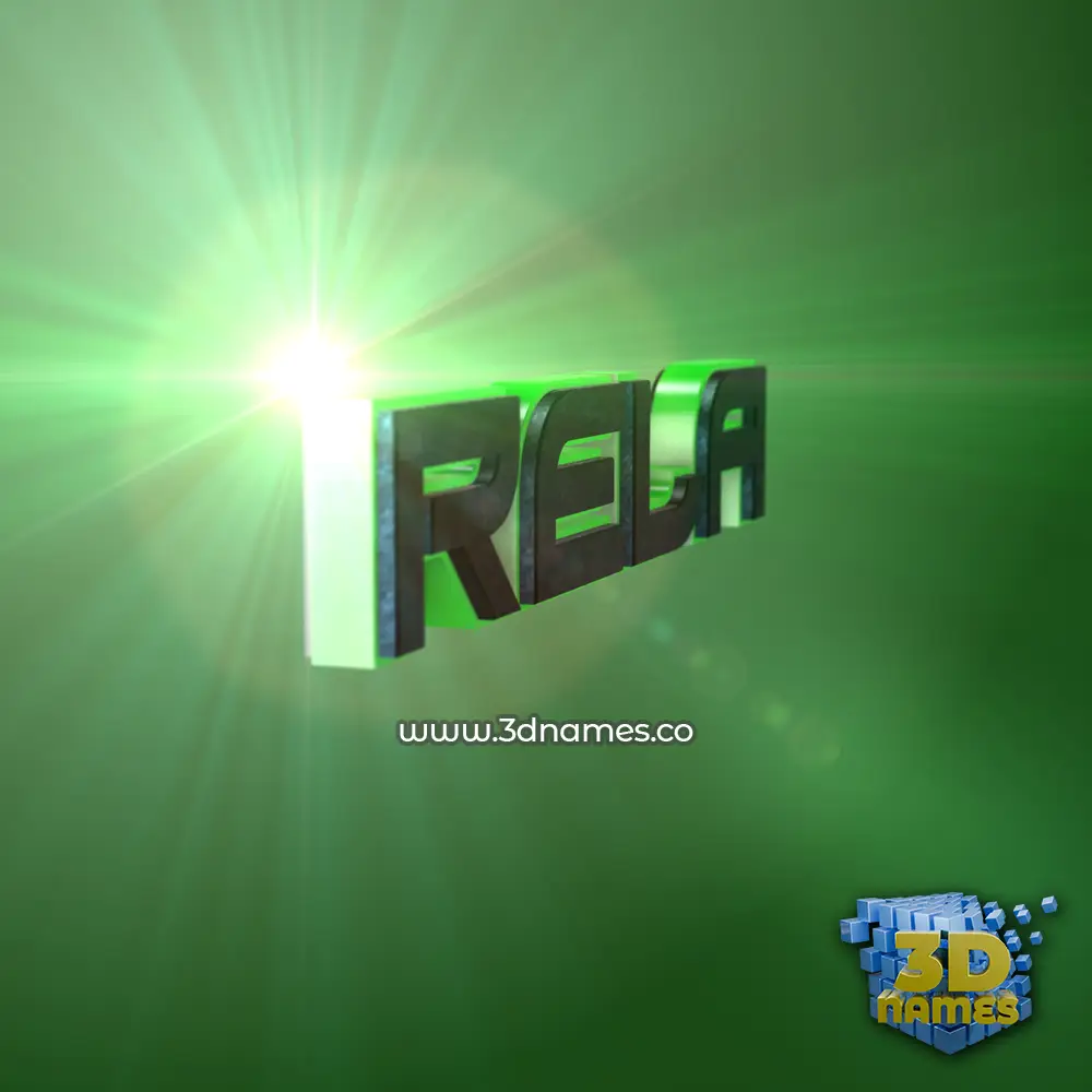 rela in Green Light style - 3D name wallpaper