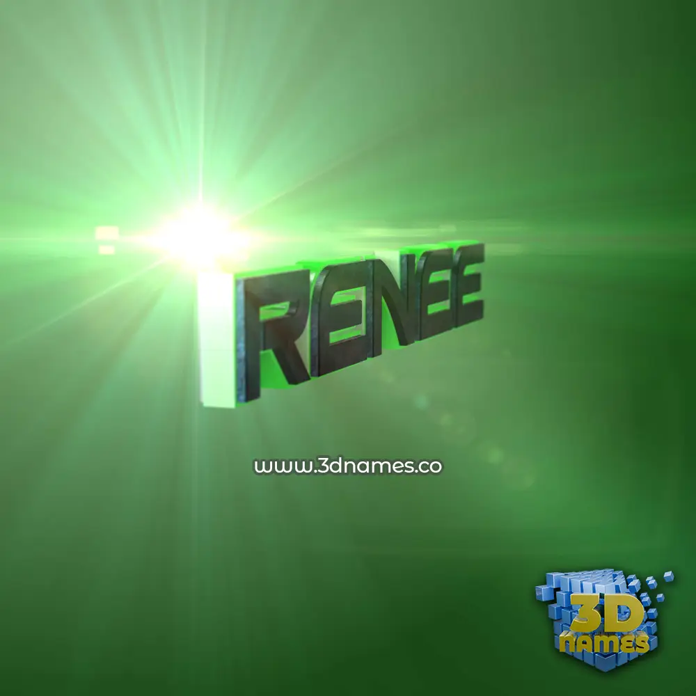 renee in Green Light style - 3D name wallpaper