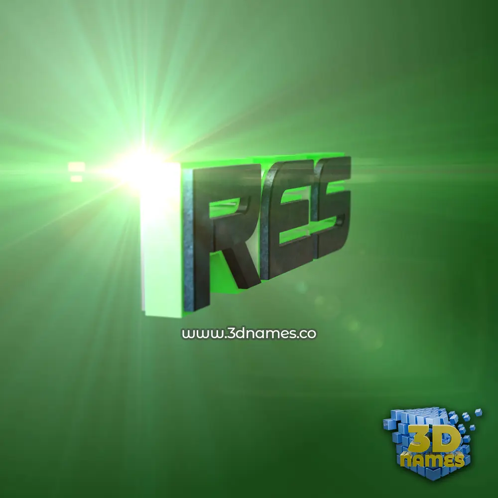 res in Green Light style - 3D name wallpaper