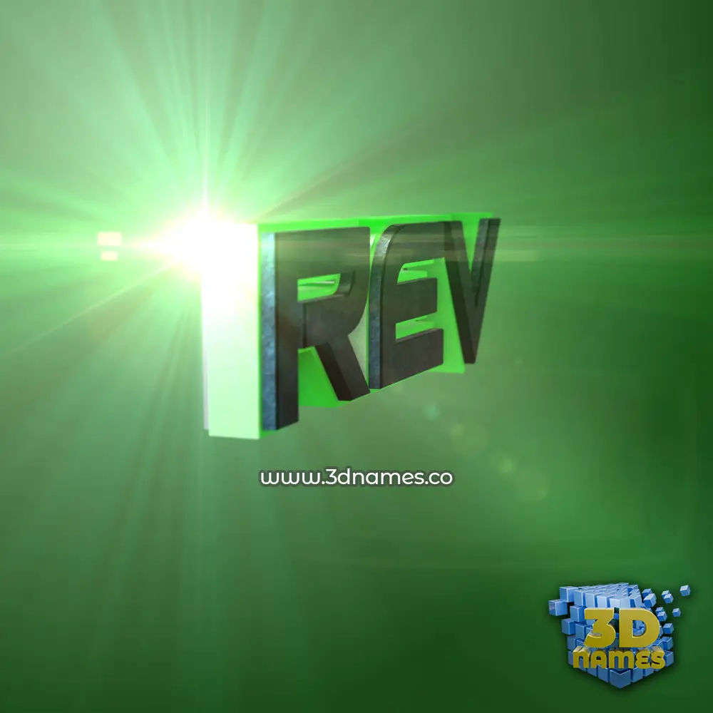rev in Green Light style - 3D name wallpaper