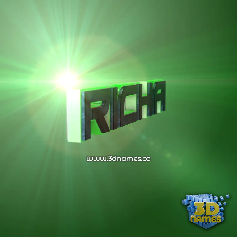 richa in Green Light style - 3D name wallpaper