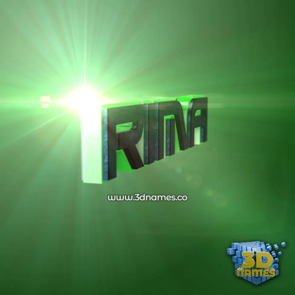 rima in Green Light style - 3D name wallpaper