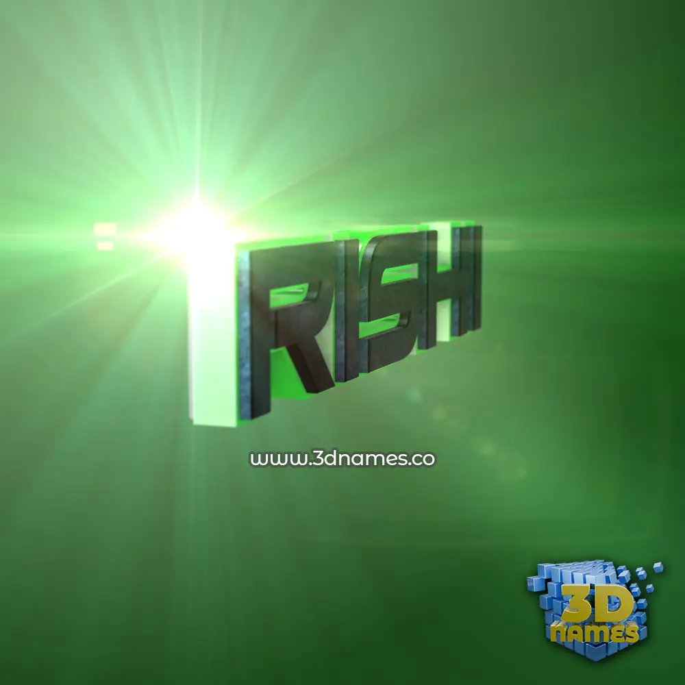 rishi in Green Light style - 3D name wallpaper