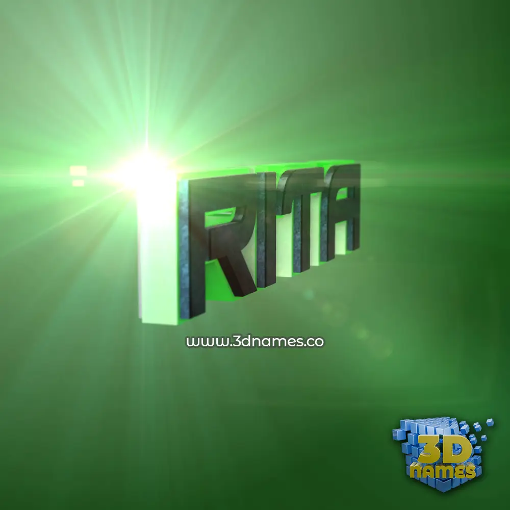 rita in Green Light style - 3D name wallpaper