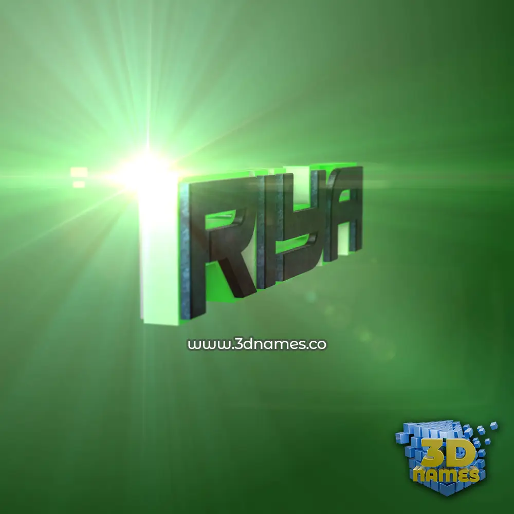 riya in Green Light style - 3D name wallpaper