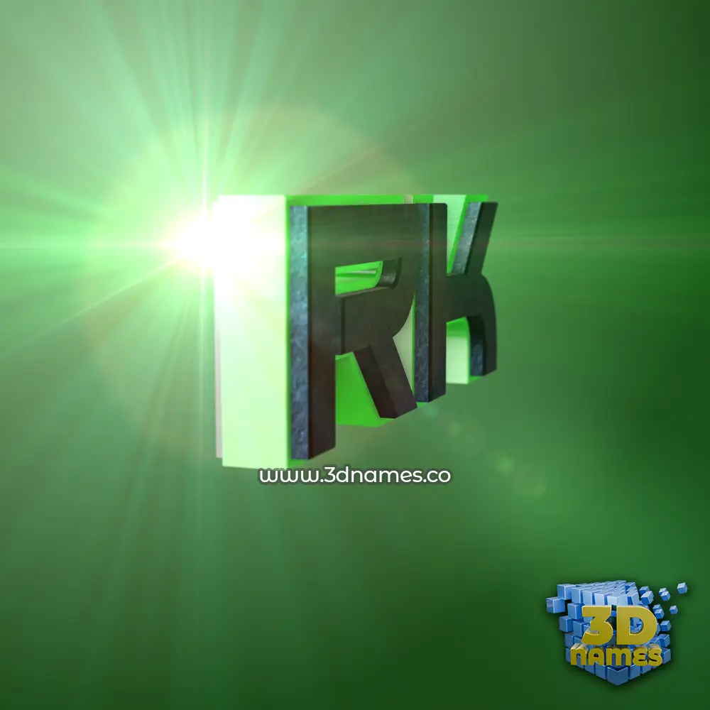 rk in Green Light style - 3D name wallpaper