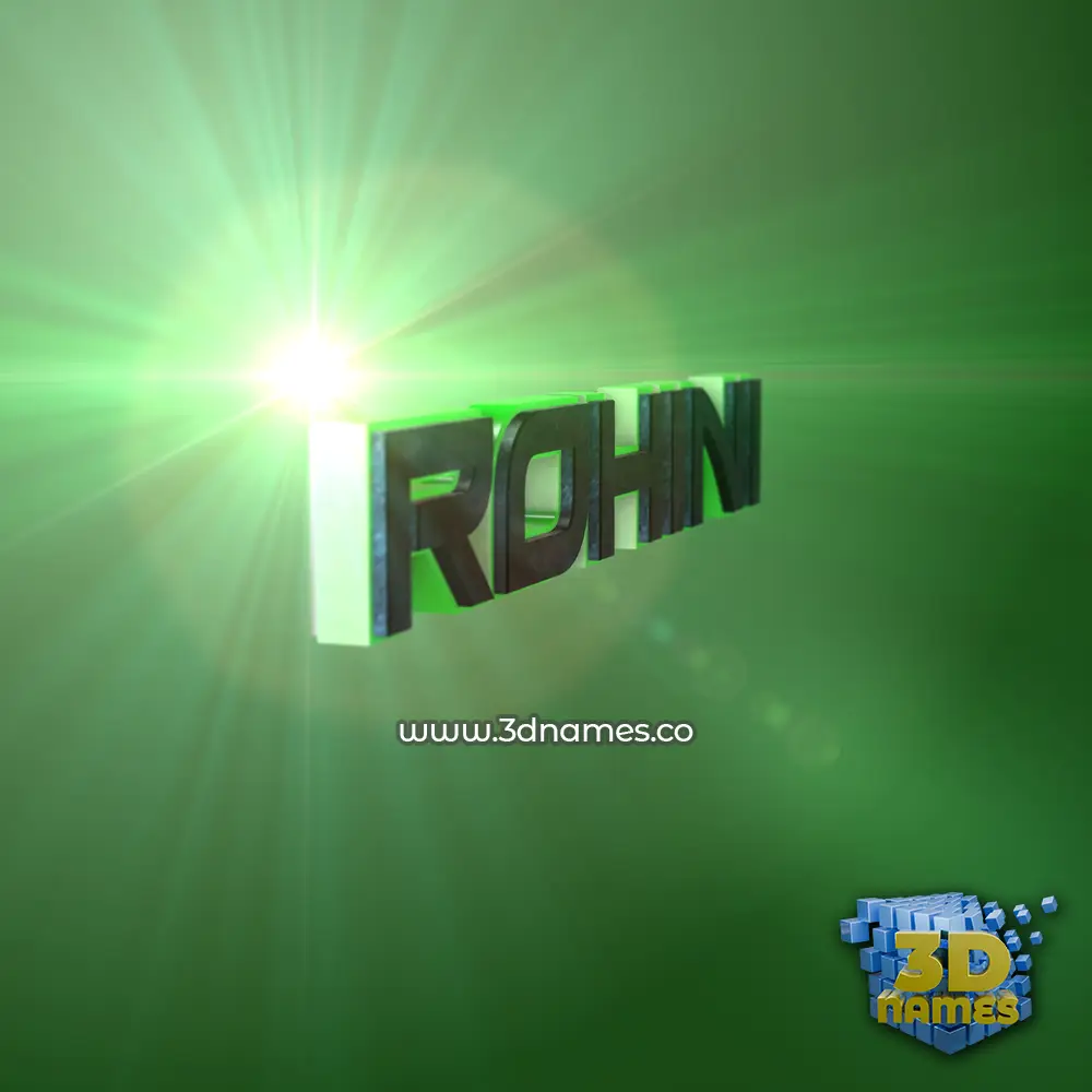 rohini in Green Light style - 3D name wallpaper