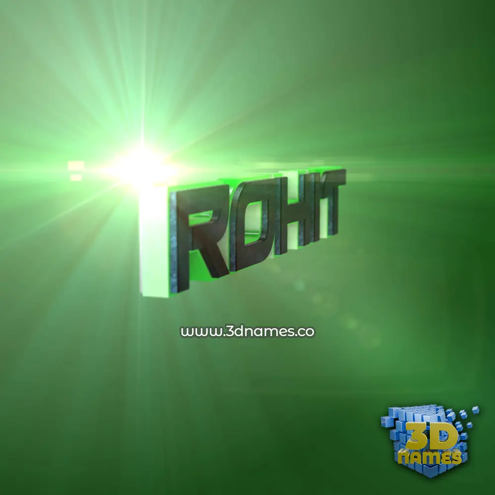 rohit in Green Light style - 3D name wallpaper