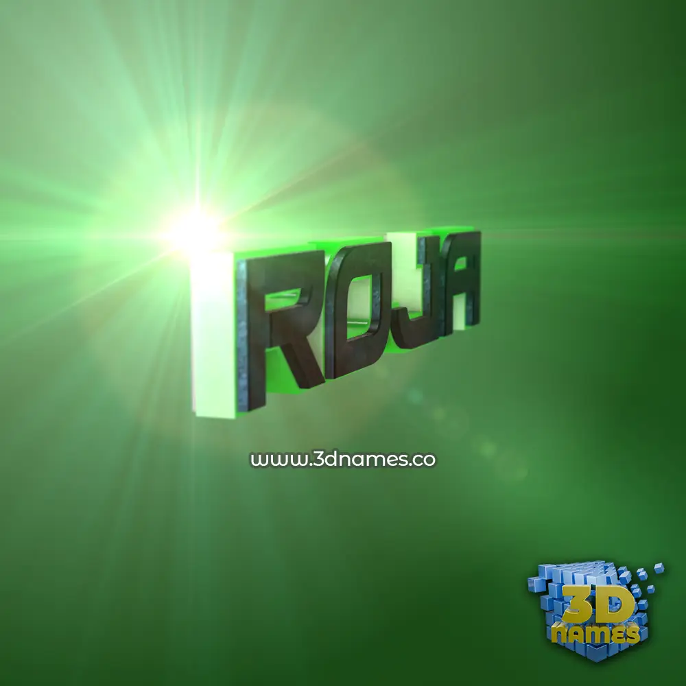 roja in Green Light style - 3D name wallpaper