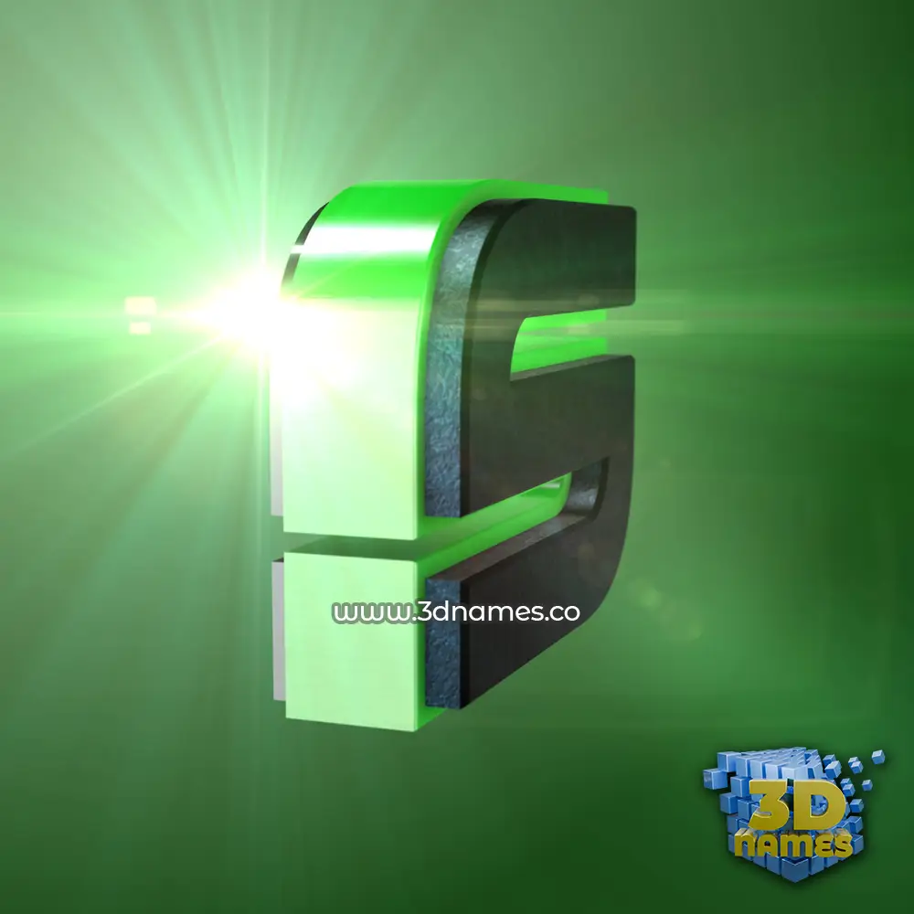 s in Green Light style - 3D name wallpaper