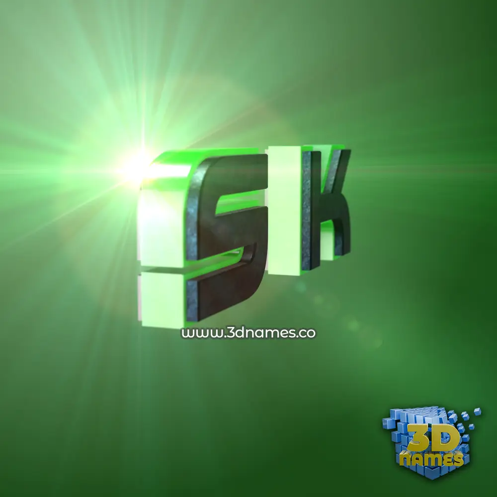 s k in Green Light style - 3D name wallpaper