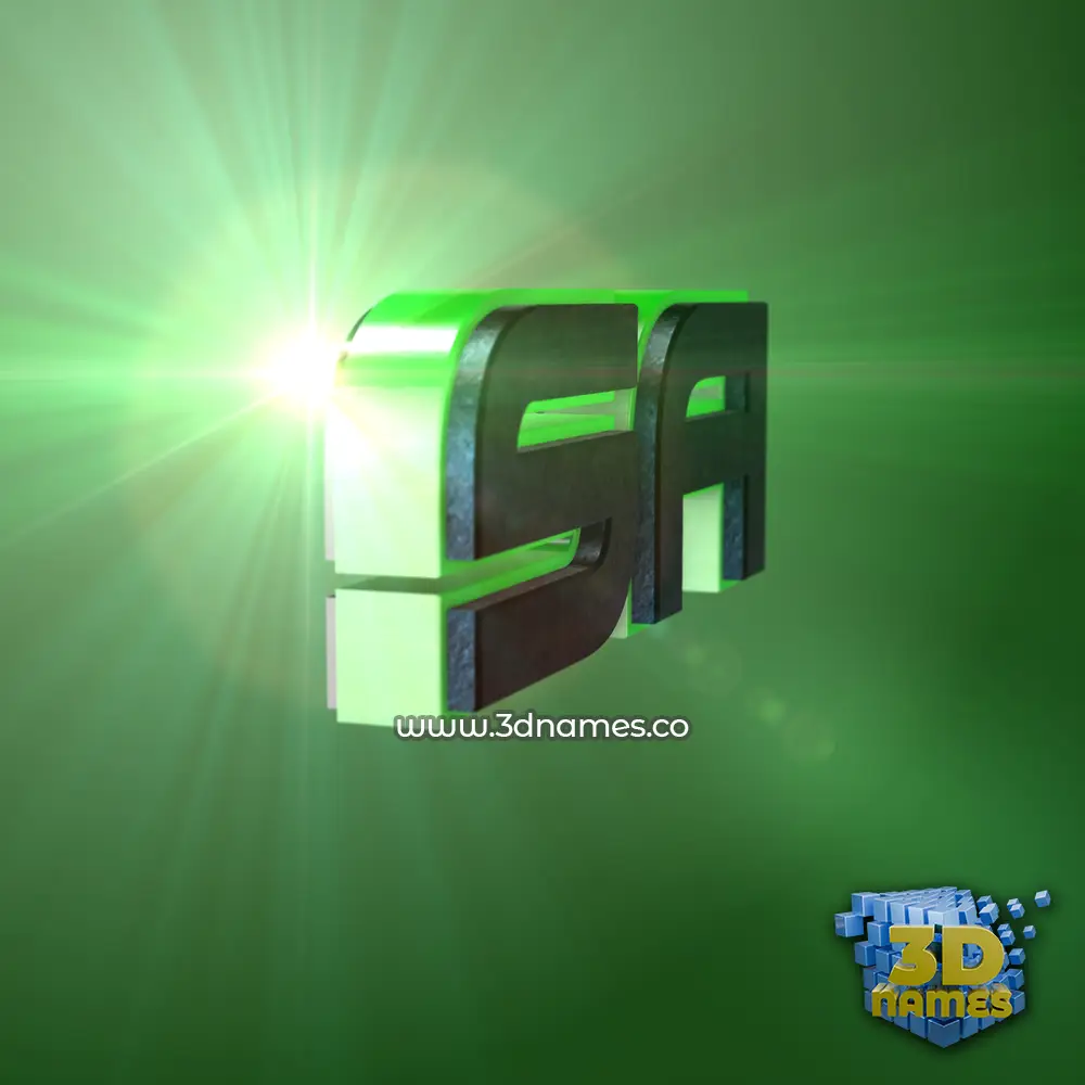 sa in Green Light style - 3D name wallpaper