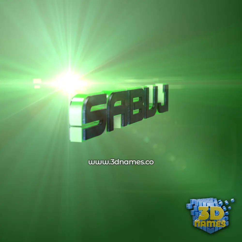 sabuj in Green Light style - 3D name wallpaper