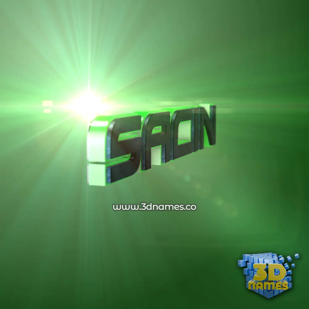 sacin in Green Light style - 3D name wallpaper