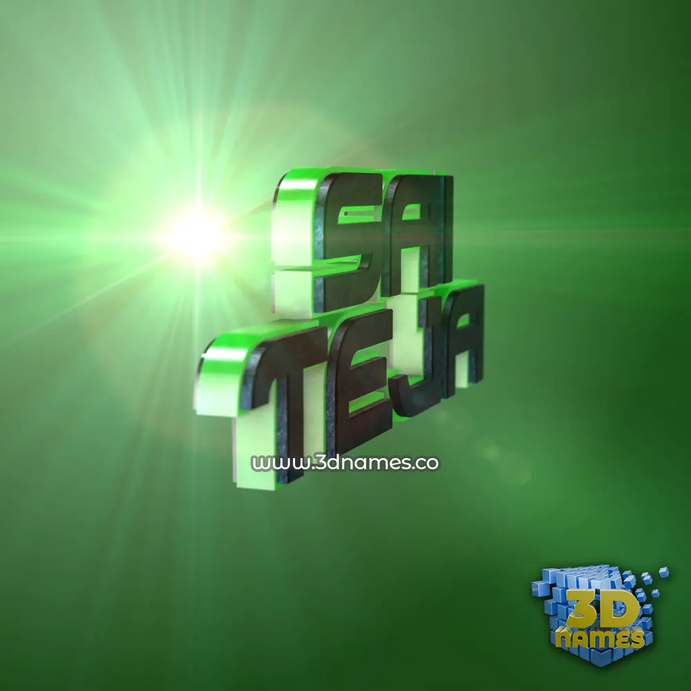 sai teja in Green Light style - 3D name wallpaper
