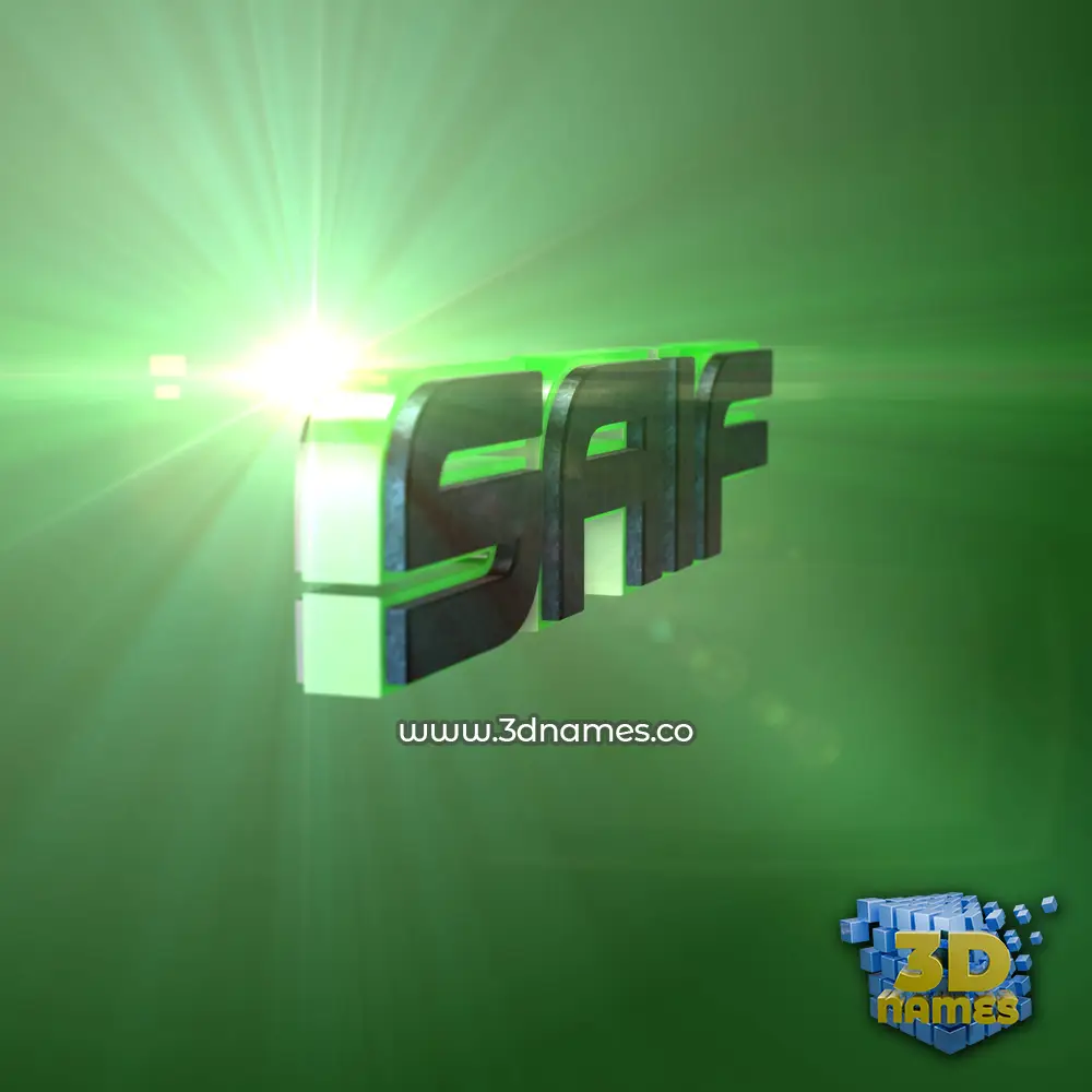 saif in Green Light style - 3D name wallpaper