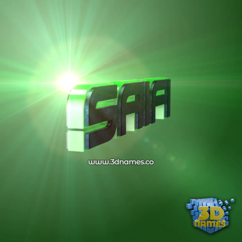 saifi in Green Light style - 3D name wallpaper