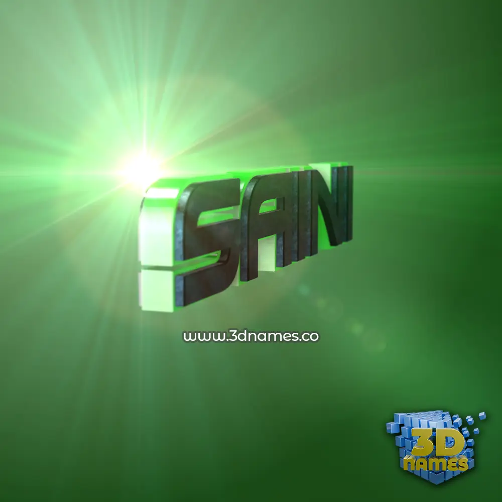 saini in Green Light style - 3D name wallpaper