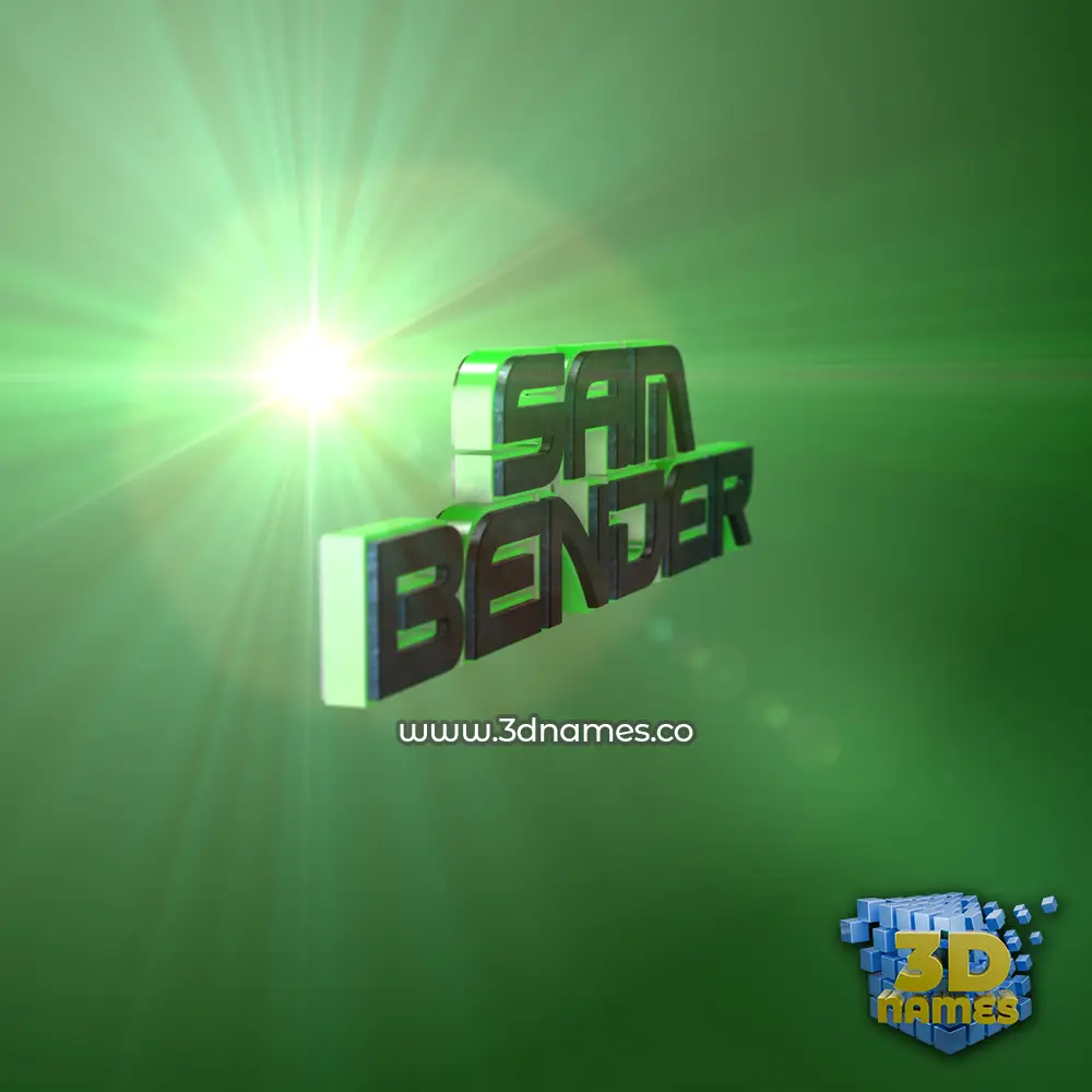 sam bender in Green Light style - 3D name wallpaper