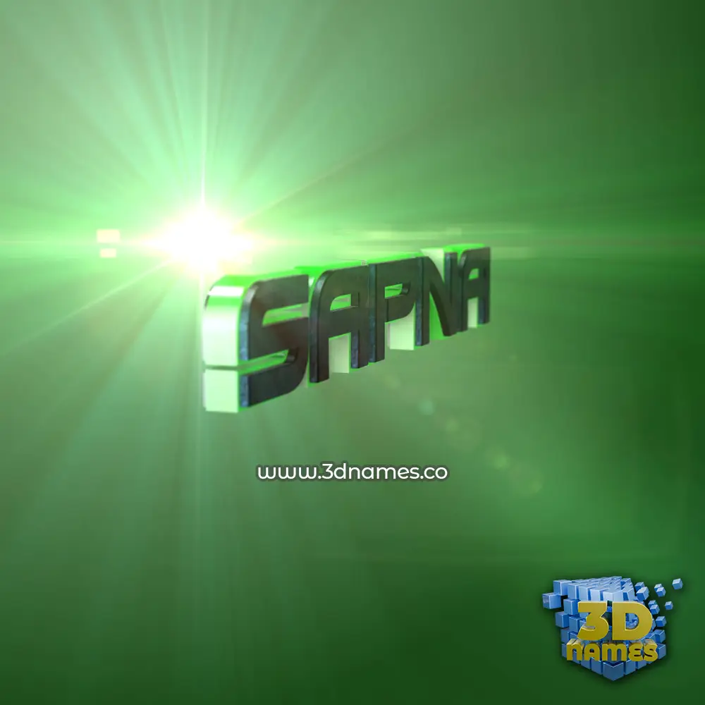 sapna in Green Light style - 3D name wallpaper