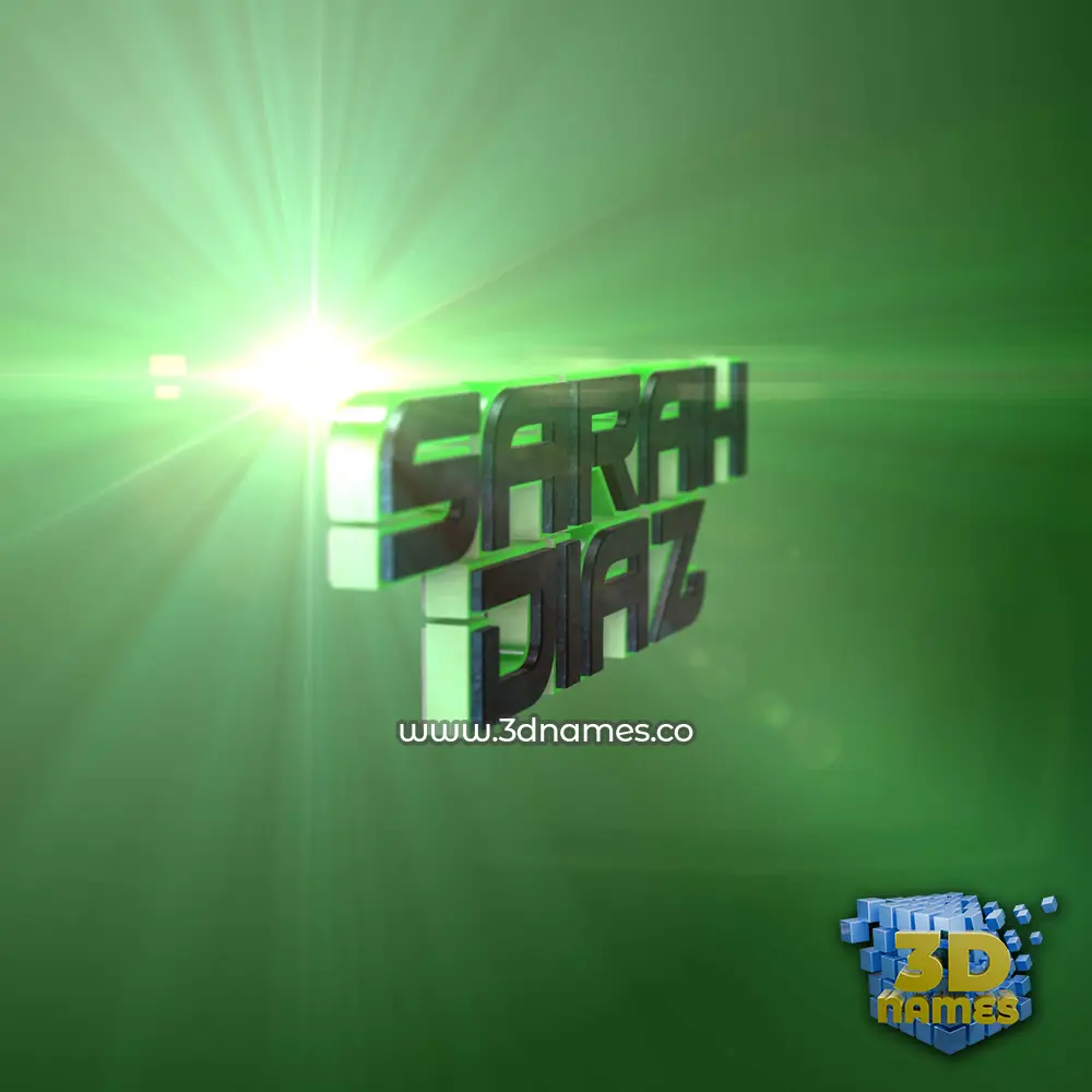 sarah diaz in Green Light style - 3D name wallpaper