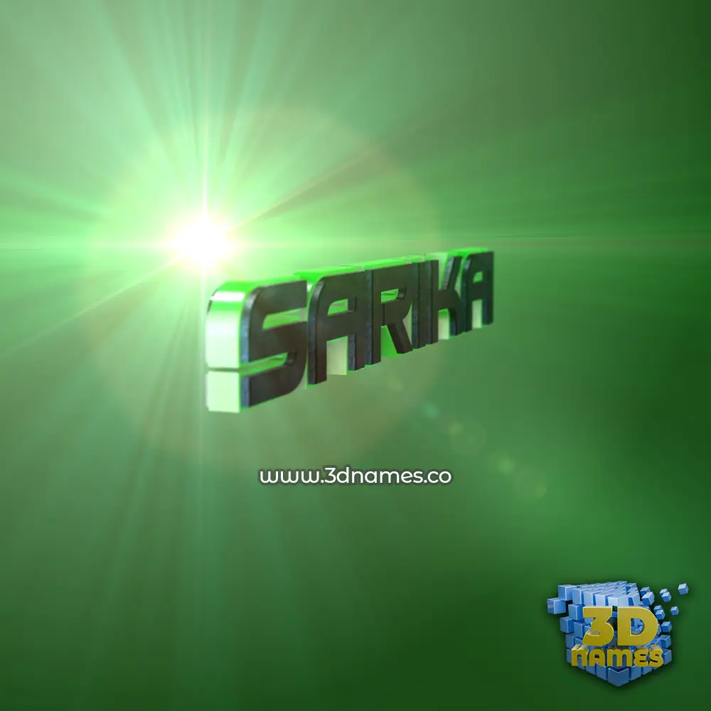 sarika in Green Light style - 3D name wallpaper