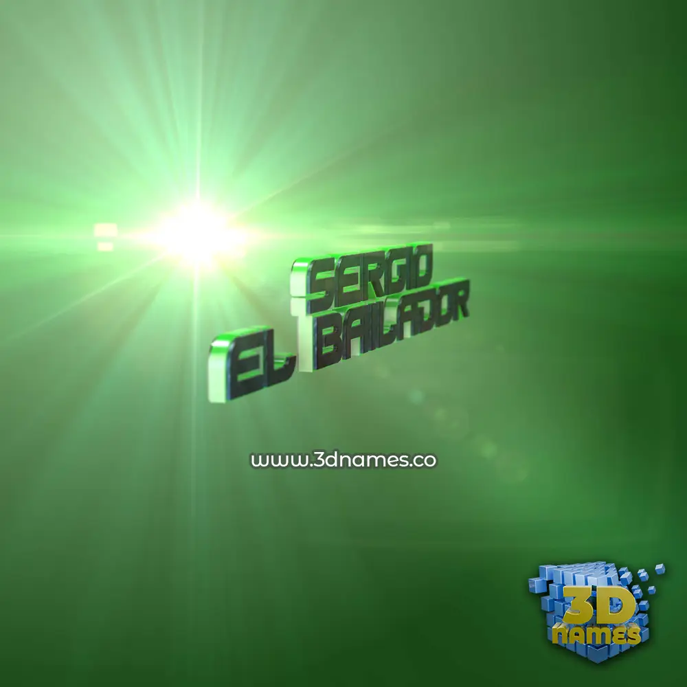 sergio el bailador in Green Light style - 3D name wallpaper
