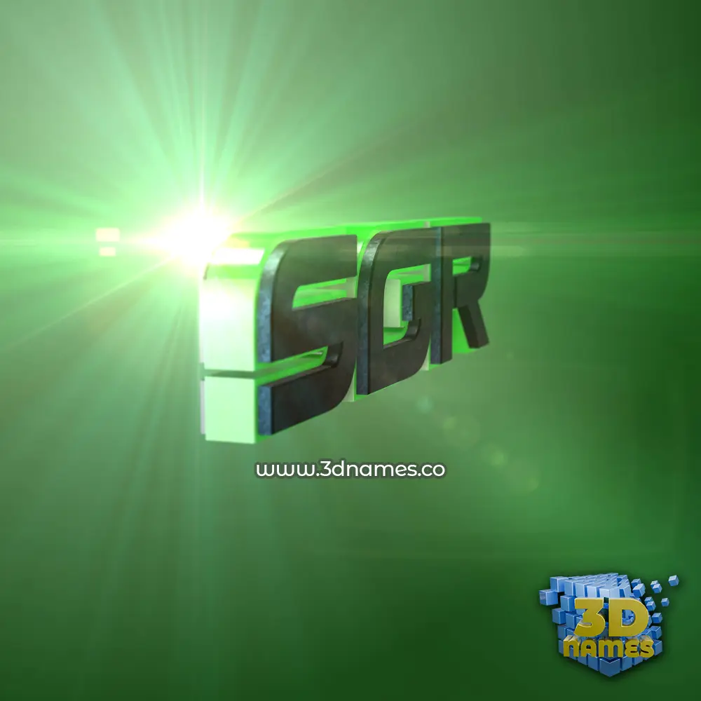 sgr in Green Light style - 3D name wallpaper
