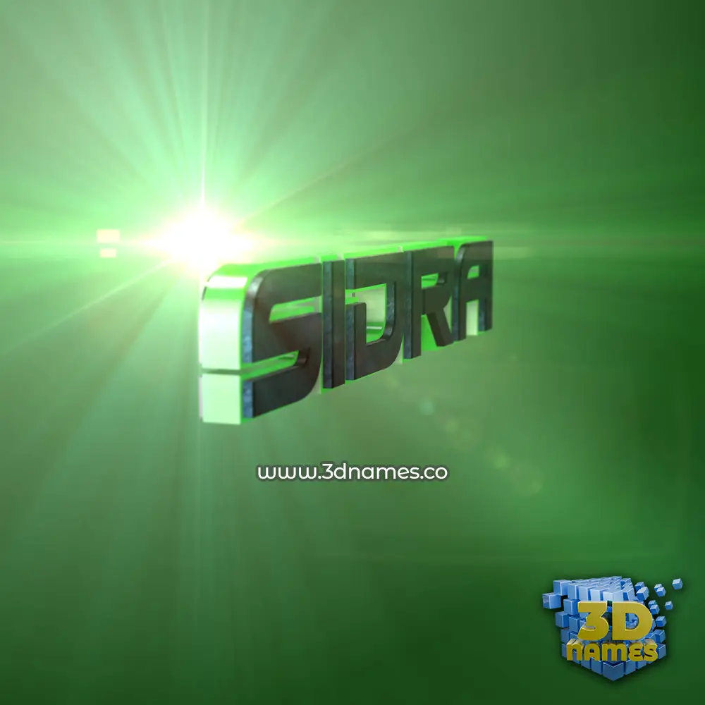 sidra in Green Light style - 3D name wallpaper