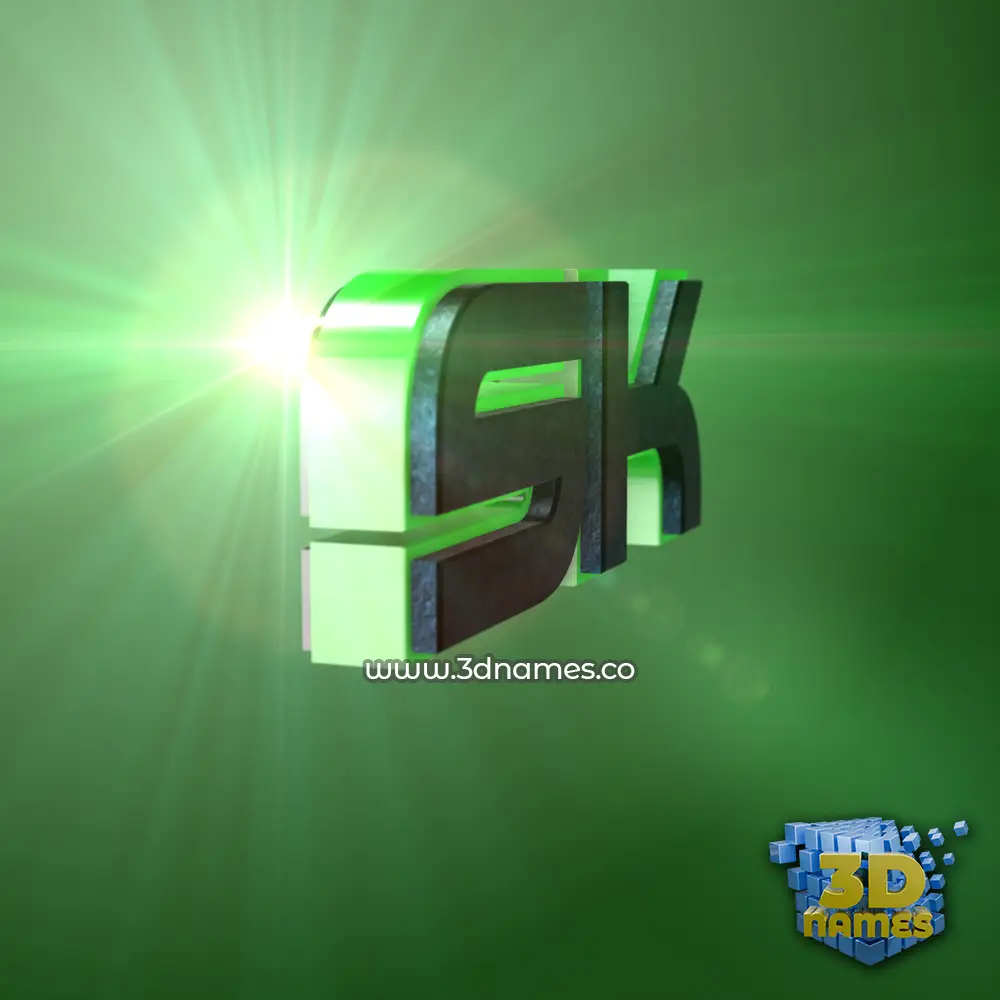 sk in Green Light style - 3D name wallpaper
