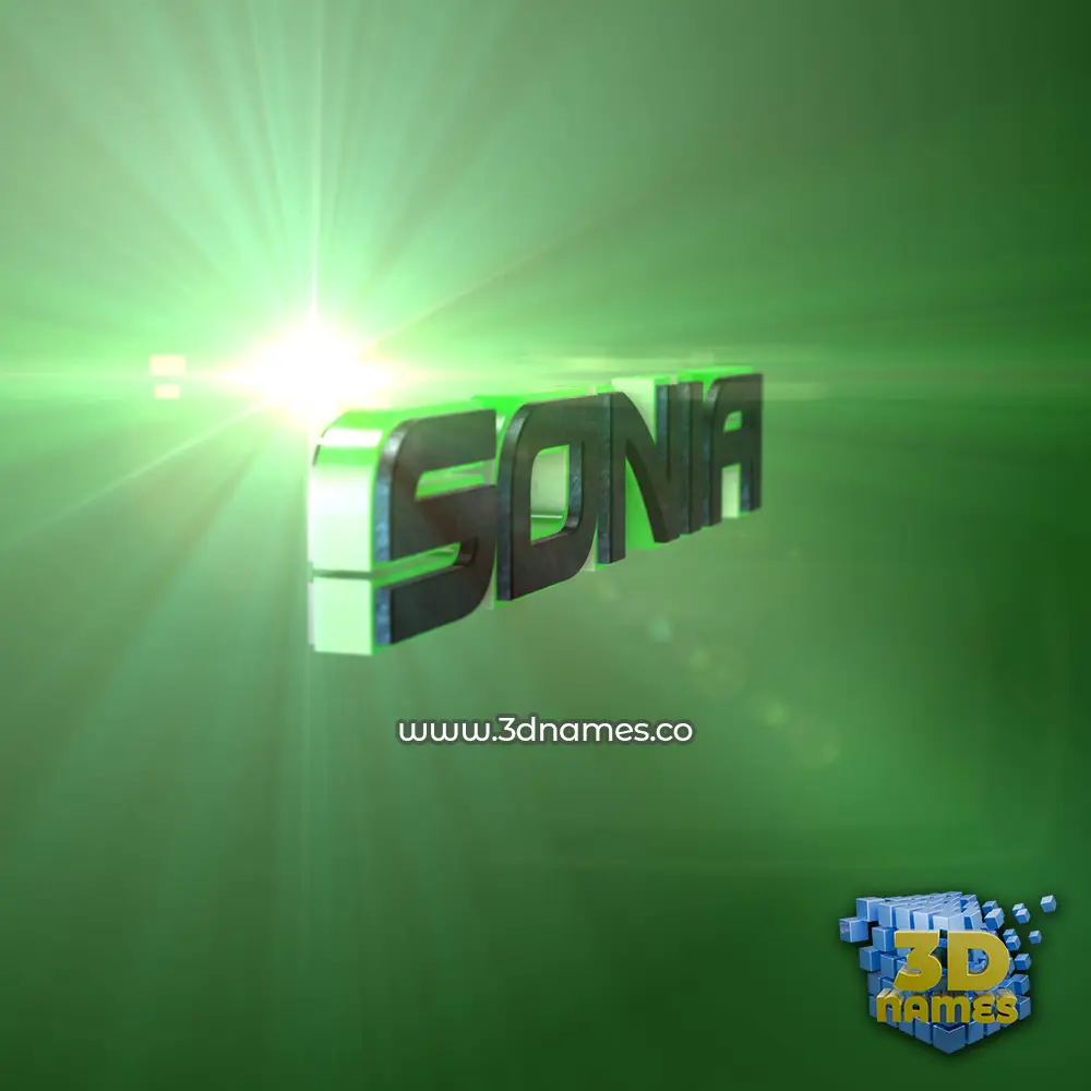 sonia in Green Light style - 3D name wallpaper