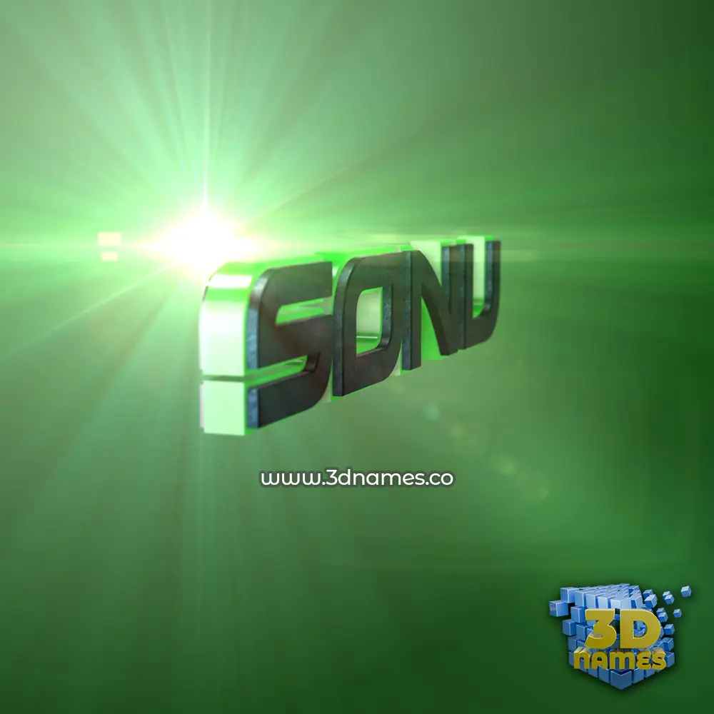 sonu in Green Light style - 3D name wallpaper