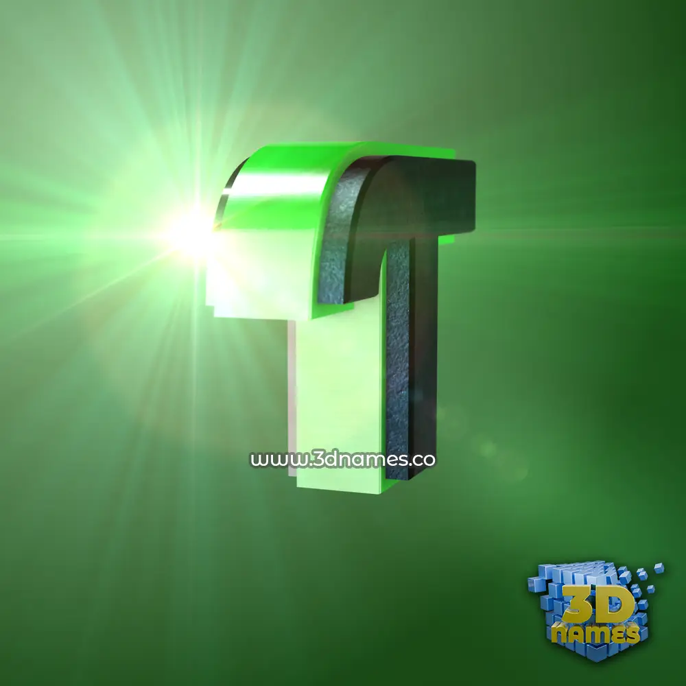 t in Green Light style - 3D name wallpaper