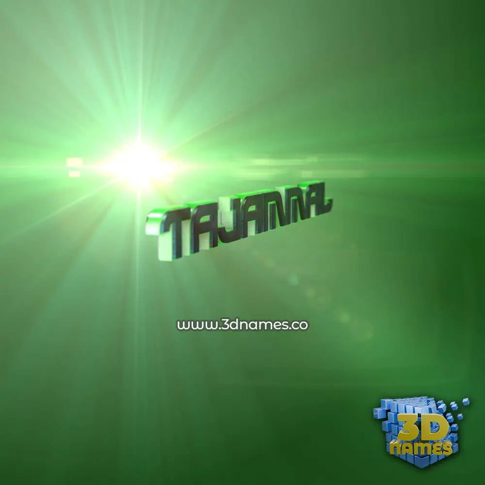 tajammal in Green Light style - 3D name wallpaper