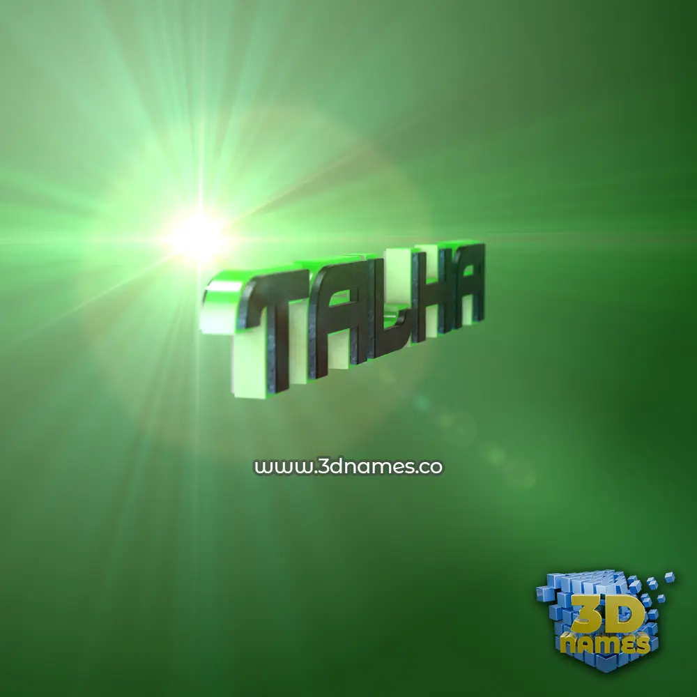 talha in Green Light style - 3D name wallpaper