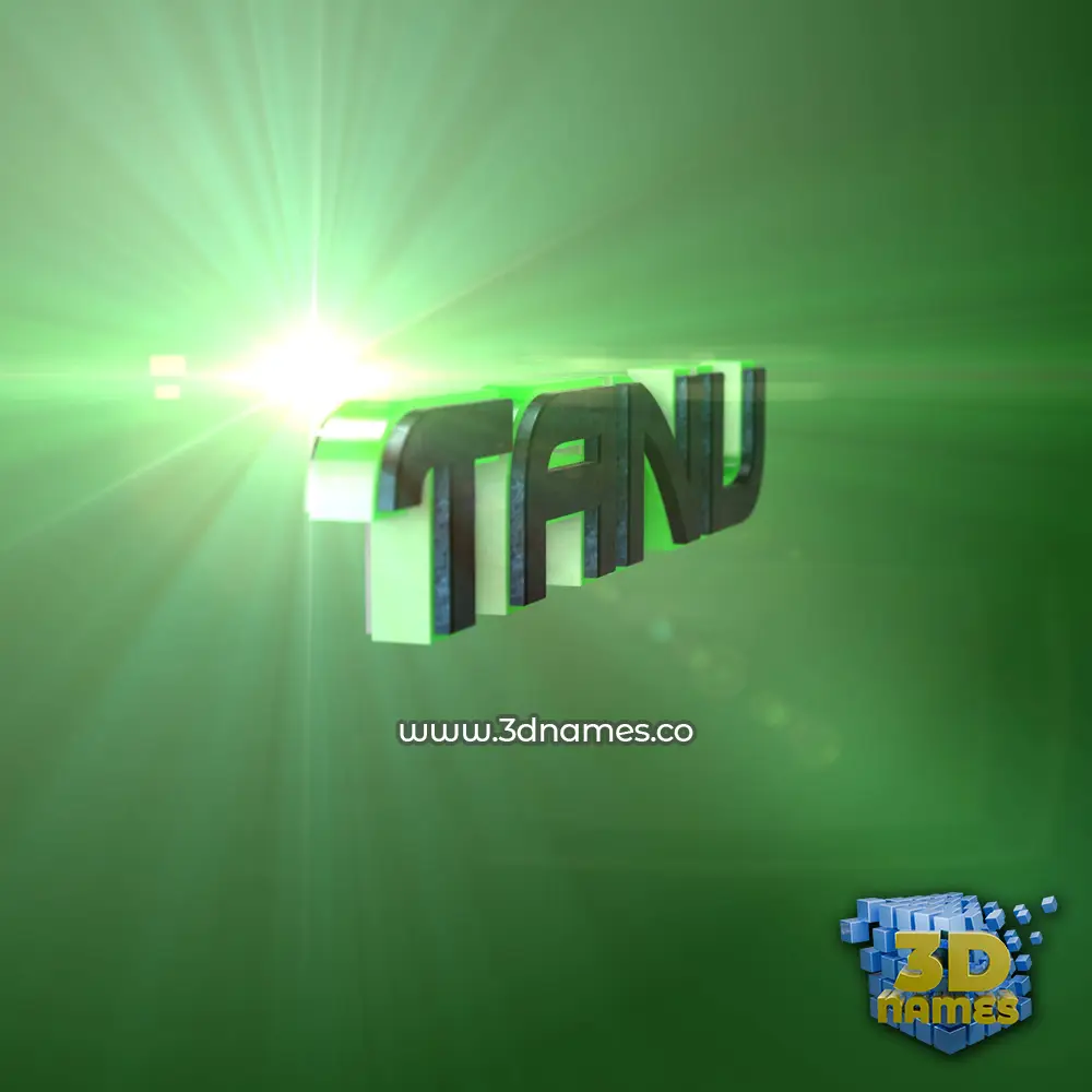 tanu in Green Light style - 3D name wallpaper