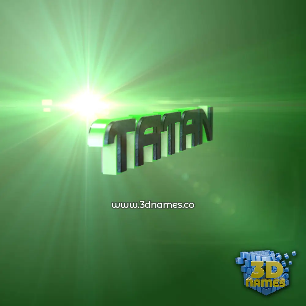 tatan in Green Light style - 3D name wallpaper