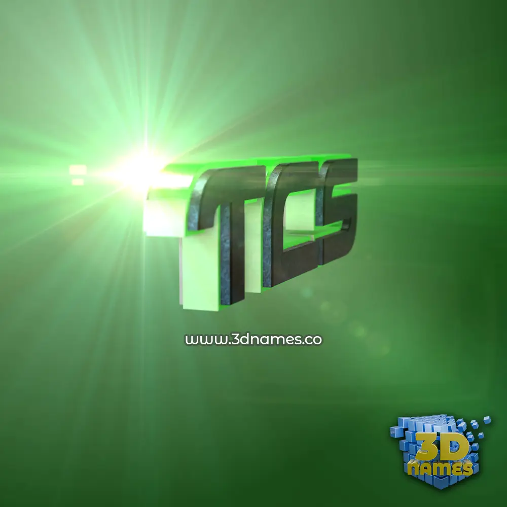tcs in Green Light style - 3D name wallpaper