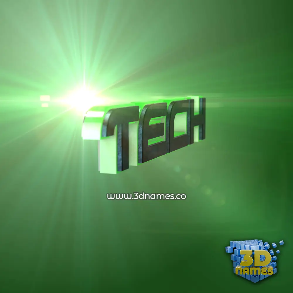tech in Green Light style - 3D name wallpaper