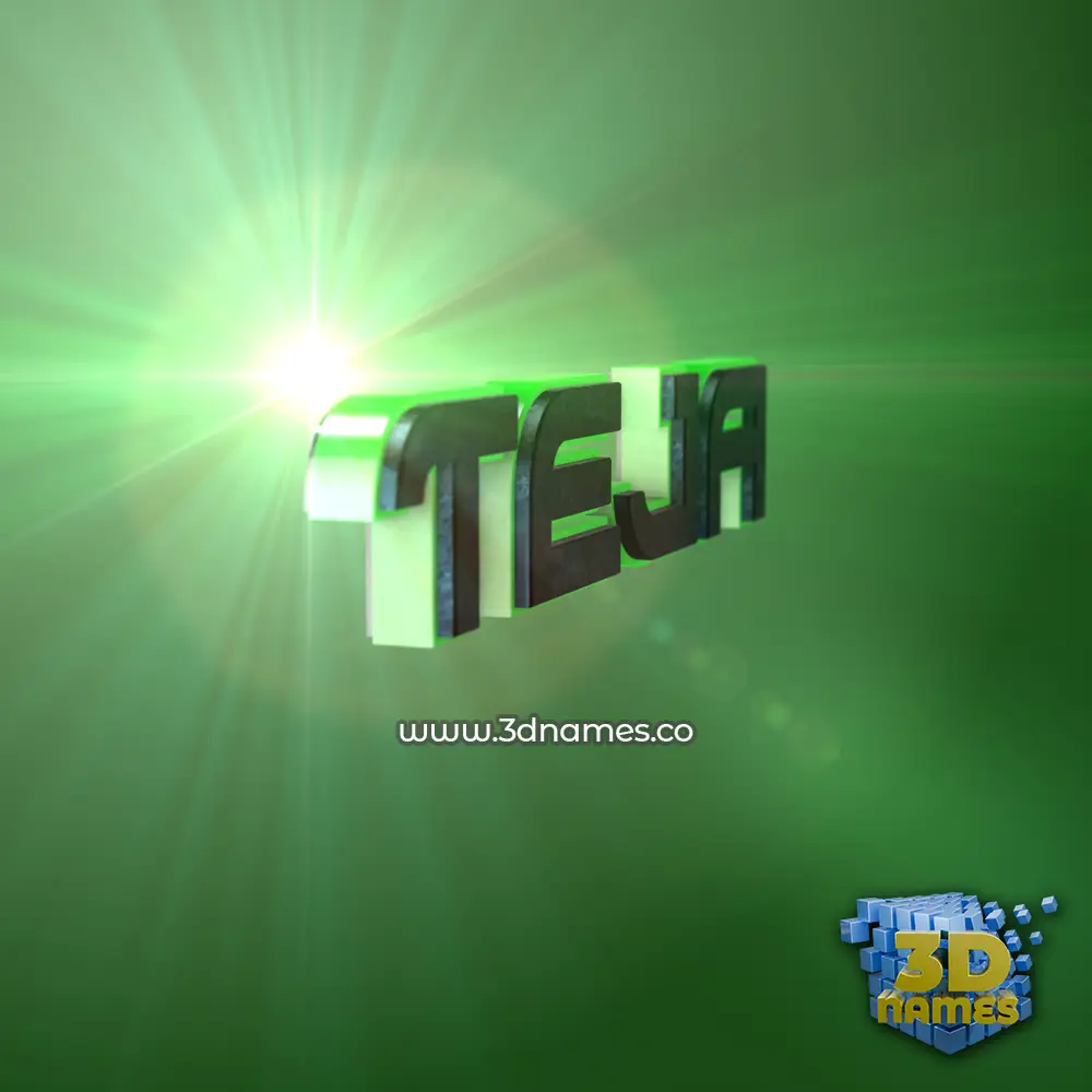 teja in Green Light style - 3D name wallpaper