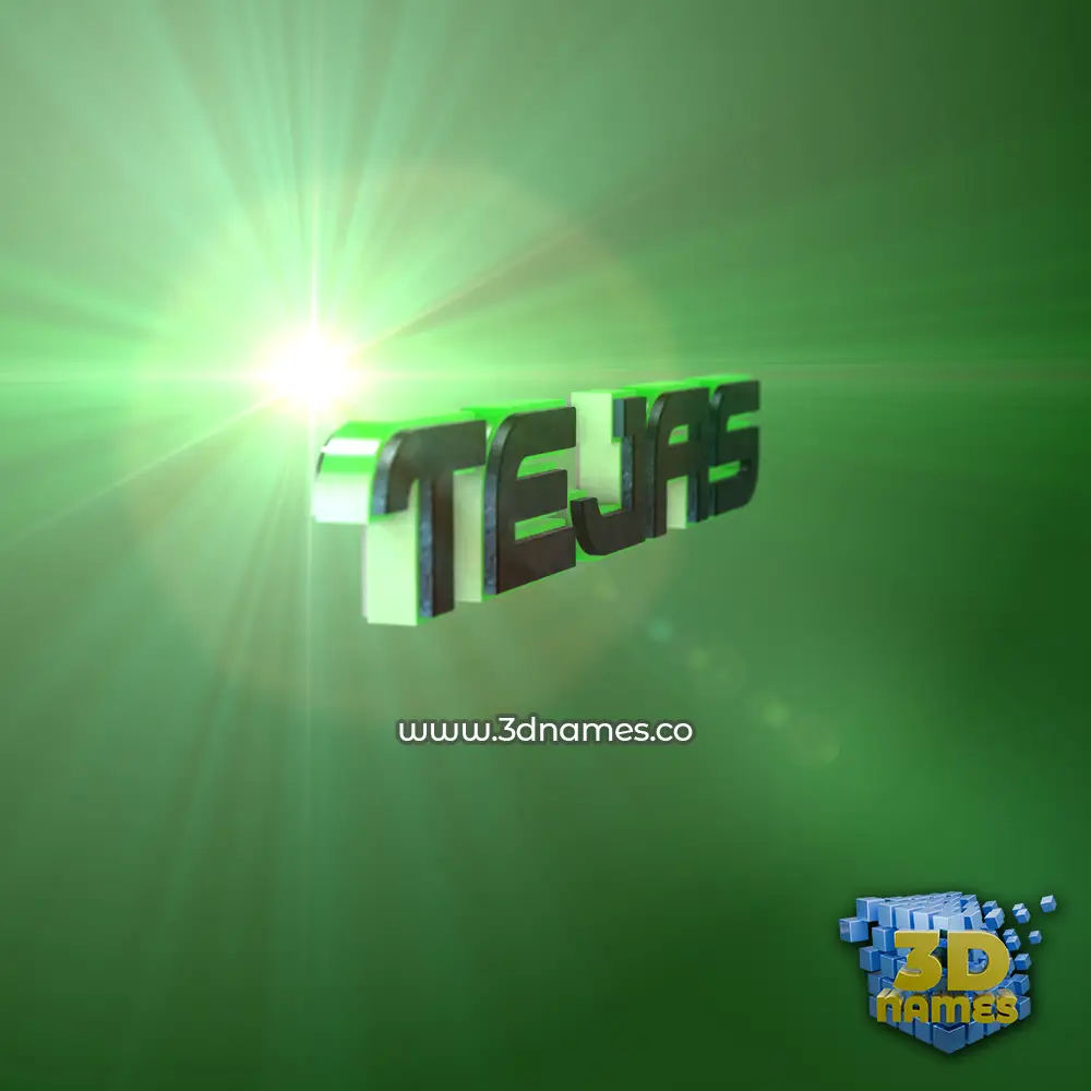 tejas in Green Light style - 3D name wallpaper