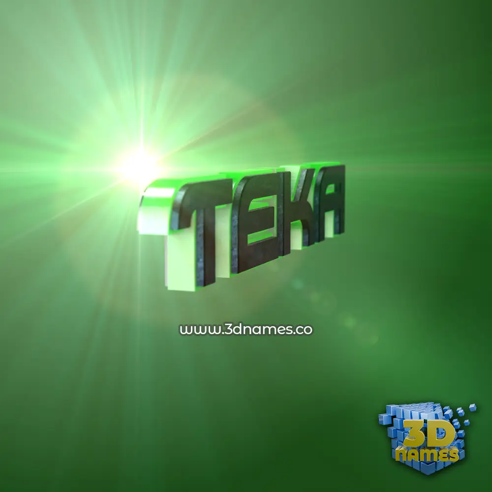 teka in Green Light style - 3D name wallpaper