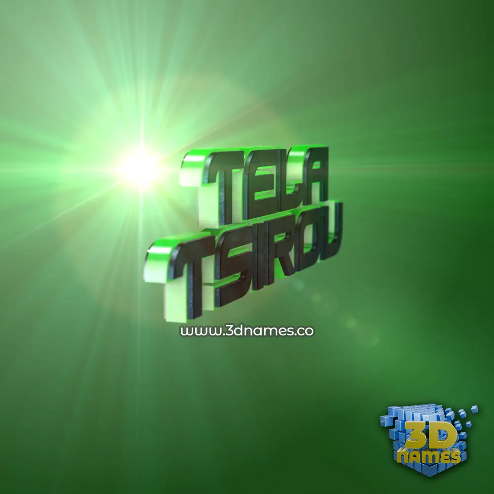 tela tsirou in Green Light style - 3D name wallpaper