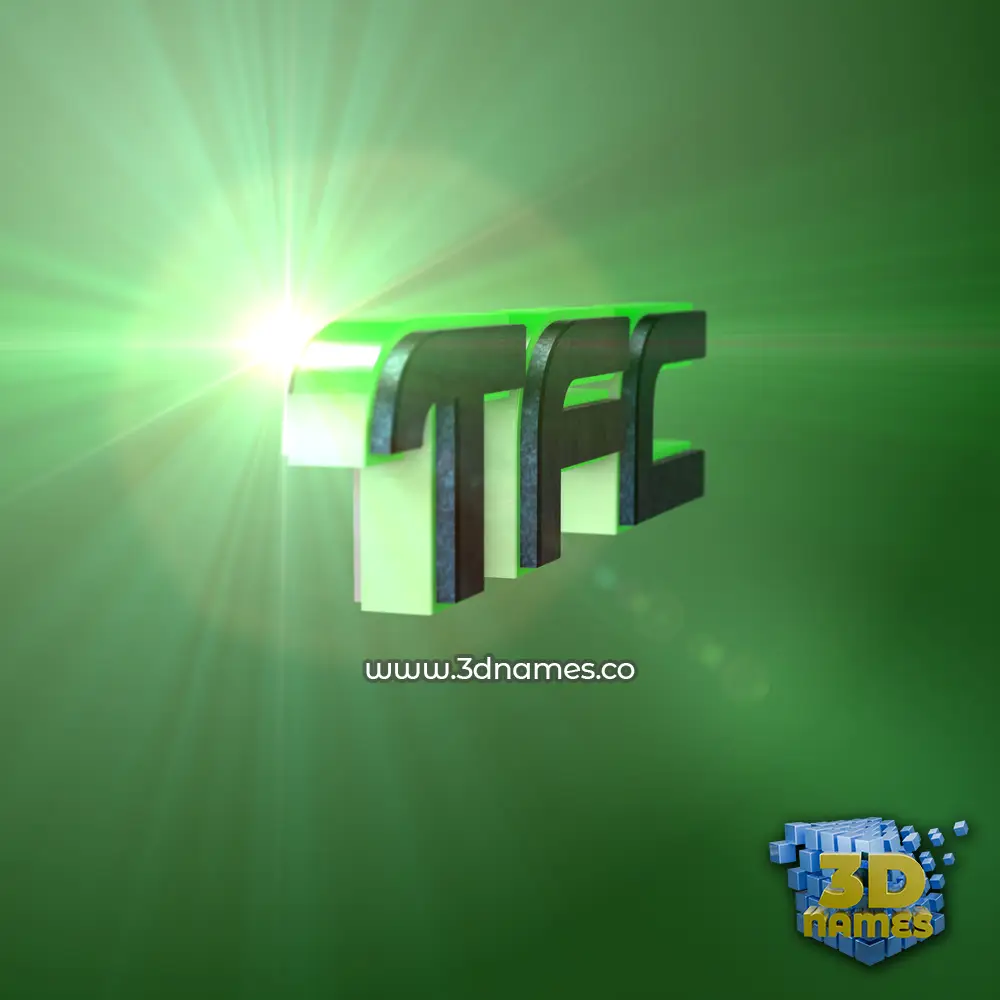 tfc in Green Light style - 3D name wallpaper