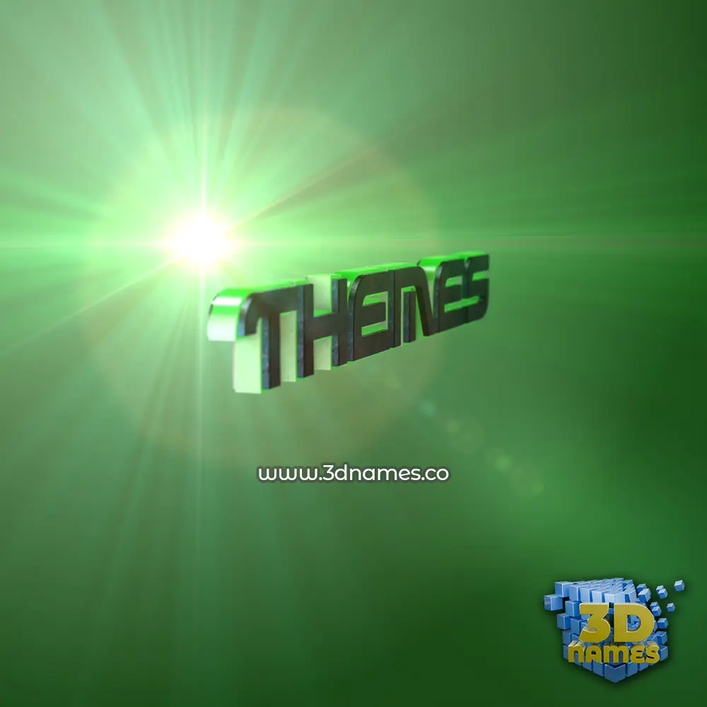 themes in Green Light style - 3D name wallpaper