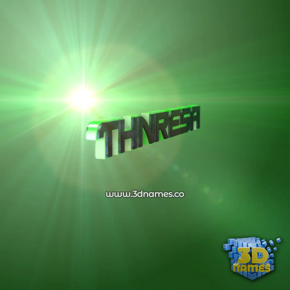 thnresa in Green Light style - 3D name wallpaper
