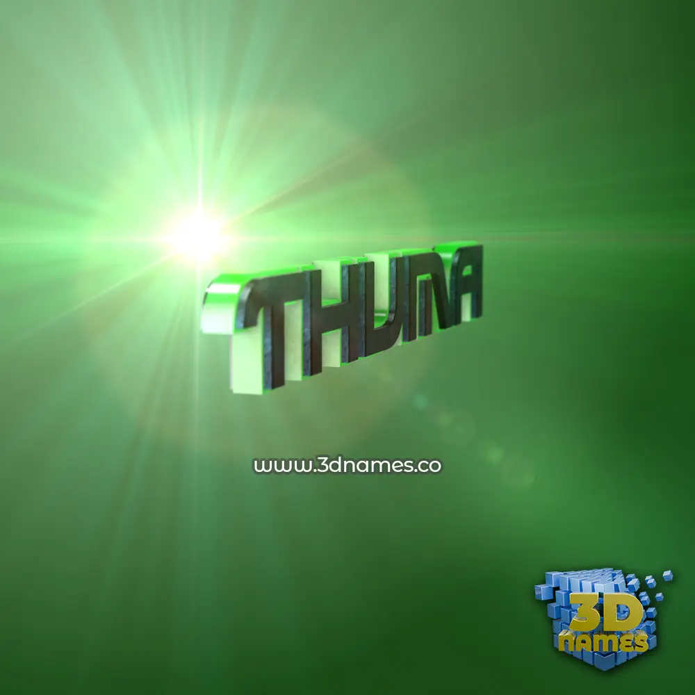 thuma in Green Light style - 3D name wallpaper